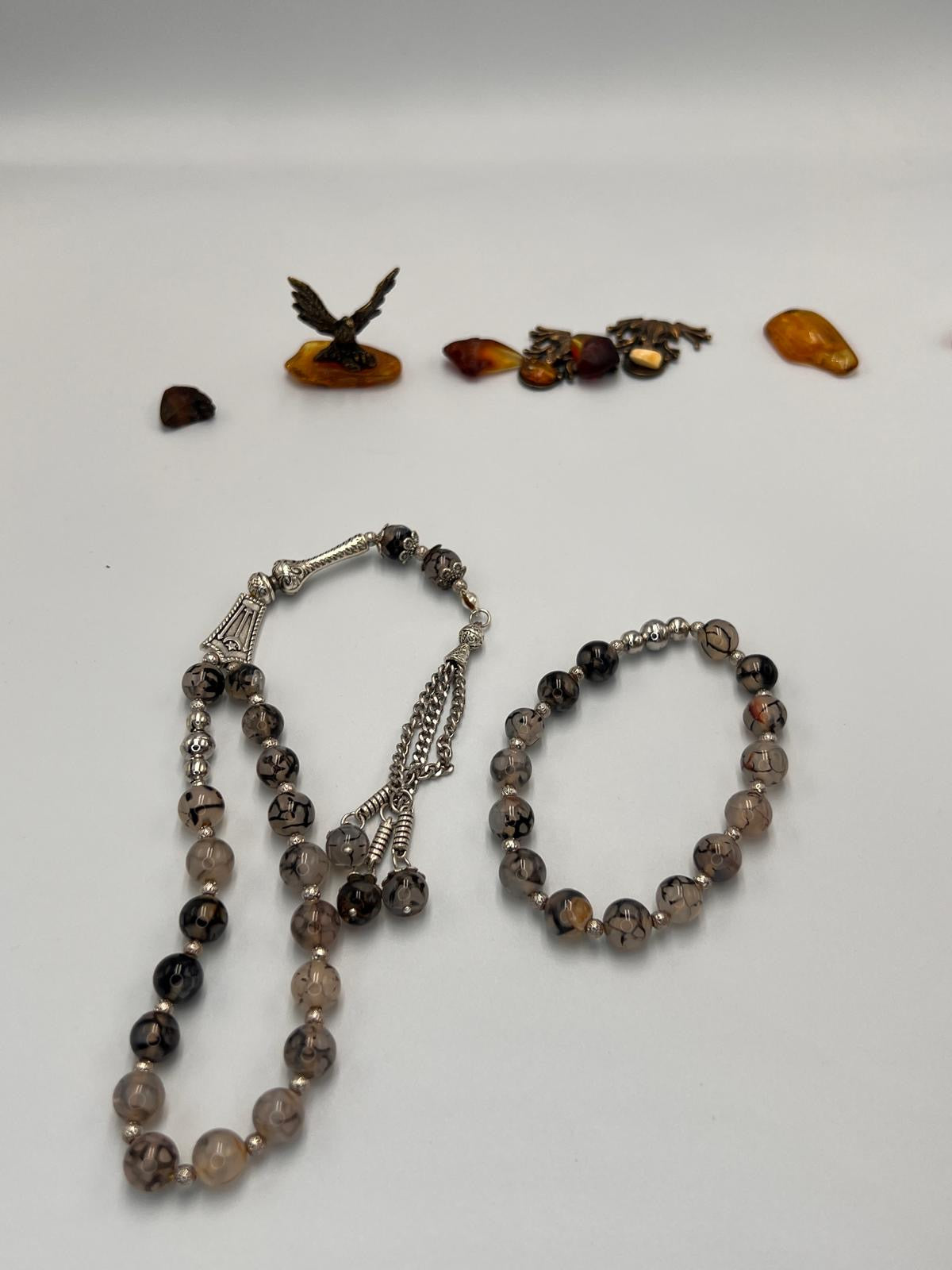 مسباح عقيق برازيلي مع سوار
Brazilian Agate Misbaha with a bracelet,