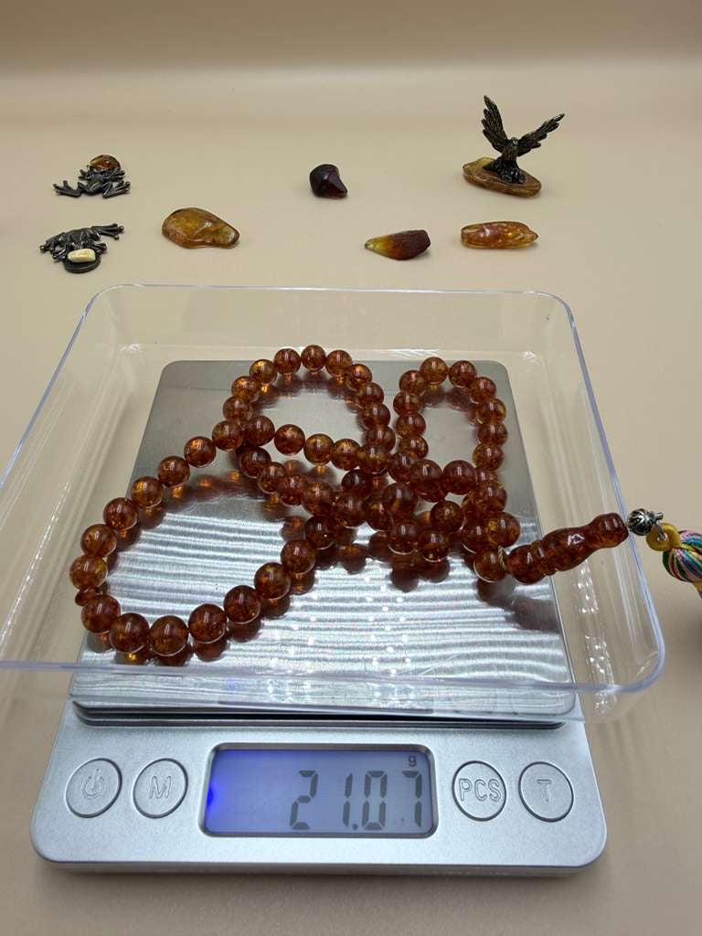 مسباح كهرمان روسي ٦٦ خرزة.Russian Amber Misbaha with 66 beads.