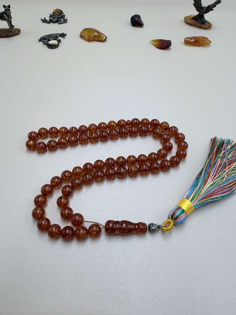 مسباح كهرمان روسي ٦٦ خرزة.Russian Amber Misbaha with 66 beads.
