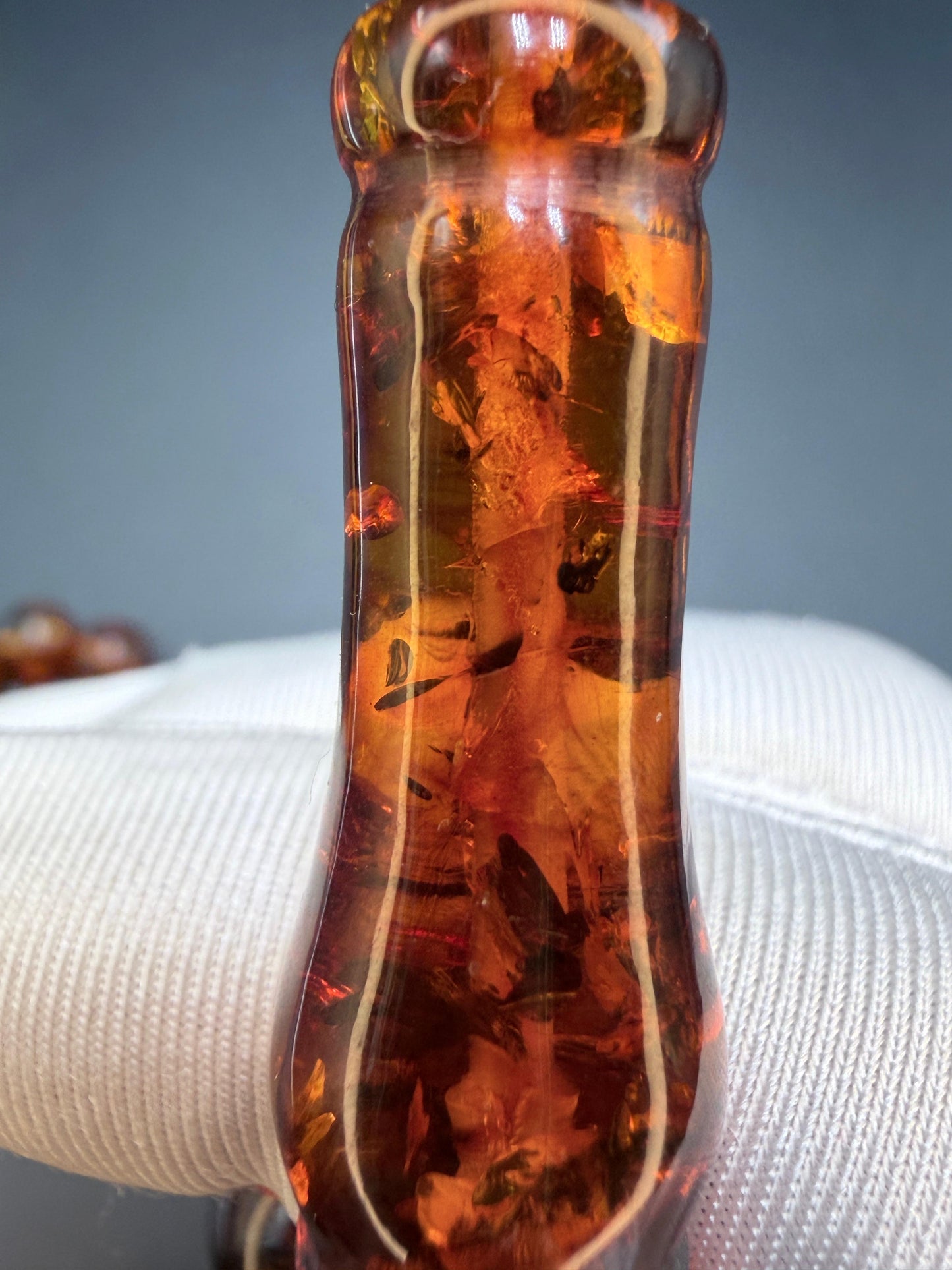 مسباح كهرمان روسي عطش مع شرابه طربزون فضه Russian Amber (Thirst/Atsh) Misbaha, عيار ١٠٠٠