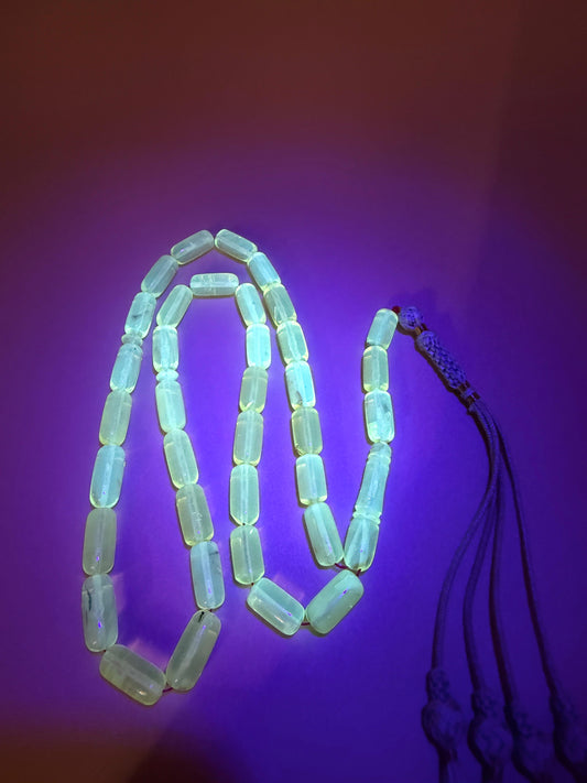 مسباح كهرمان بلطيقي شفاف حر (ذهب الرجال) Natural Transparent Baltic Amber Misbaha (Men’s Gold)