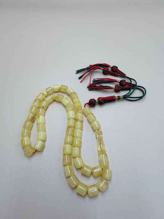 مسباح كهرمان بلطيقي حر قَصّة كويتيه Natural Baltic Amber Misbaha Kuwaiti cut