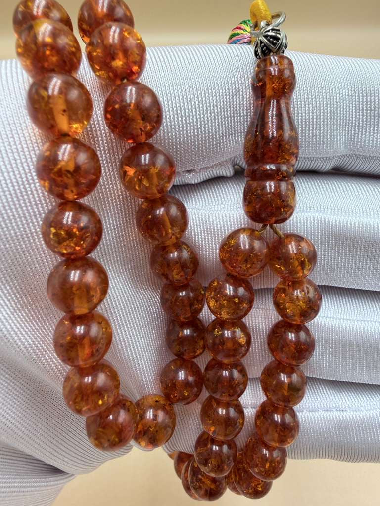 مسباح كهرمان روسي ٦٦ خرزة.Russian Amber Misbaha with 66 beads.