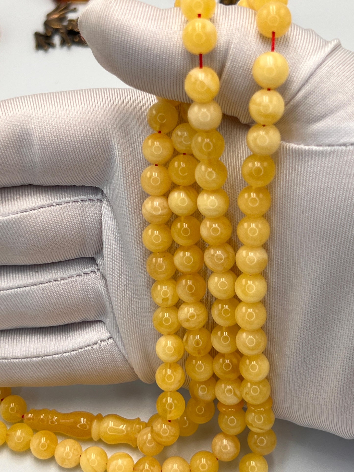 مسباح كهرمان بلطيقي مع شهاده Baltic amber rosary with certificate