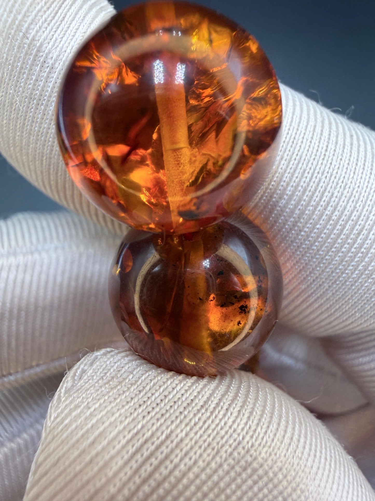 مسباح كهرمان روسي عطش مع شرابه طربزون فضه Russian Amber (Thirst/Atsh) Misbaha, عيار ١٠٠٠
