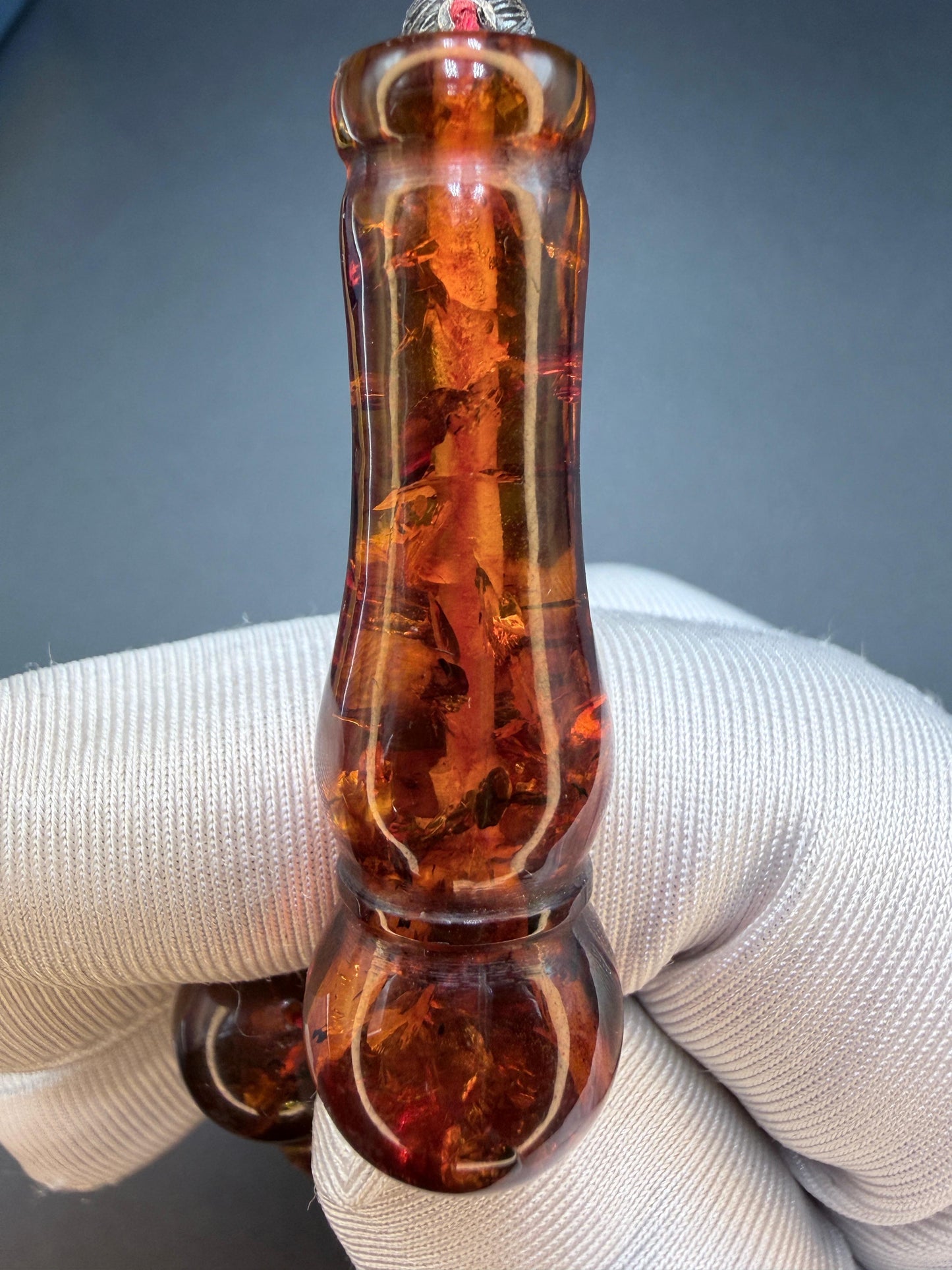 مسباح كهرمان روسي عطش مع شرابه طربزون فضه Russian Amber (Thirst/Atsh) Misbaha, عيار ١٠٠٠