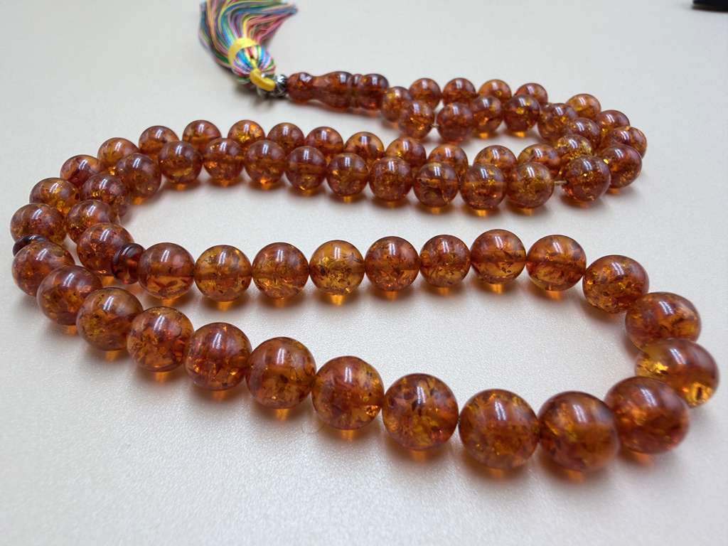 مسباح كهرمان روسي ٦٦ خرزة.Russian Amber Misbaha with 66 beads.