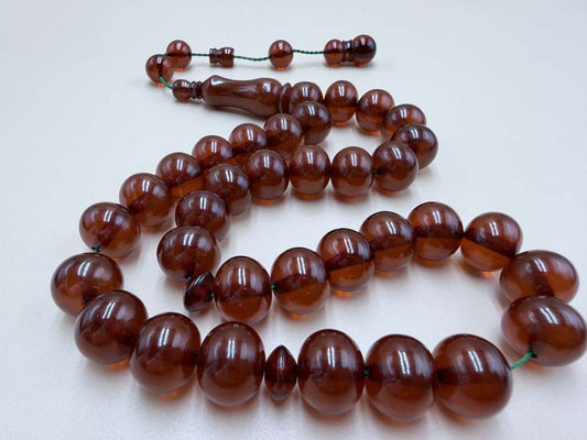 مسباح فاتوران خام قديم، بخراطة جديدة.Old Raw Faturan Misbah with New Carving.