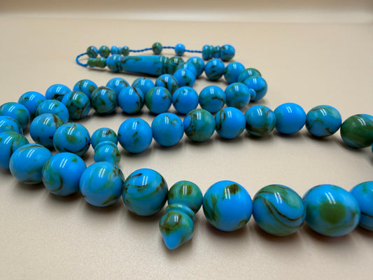 مسباح سندلوس، بخراطة مميّزة، الخام عصيان.Sandalwood Misbah with Distinctive Carving, Raw Rod Material.