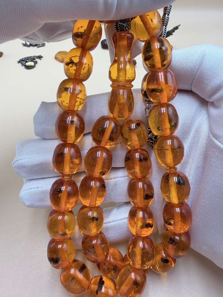 مسباح سندلوس داخله حشرات. Sandalwood Misbaha with natural insects inside.